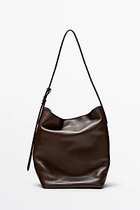 Sac seau en cuir nappa