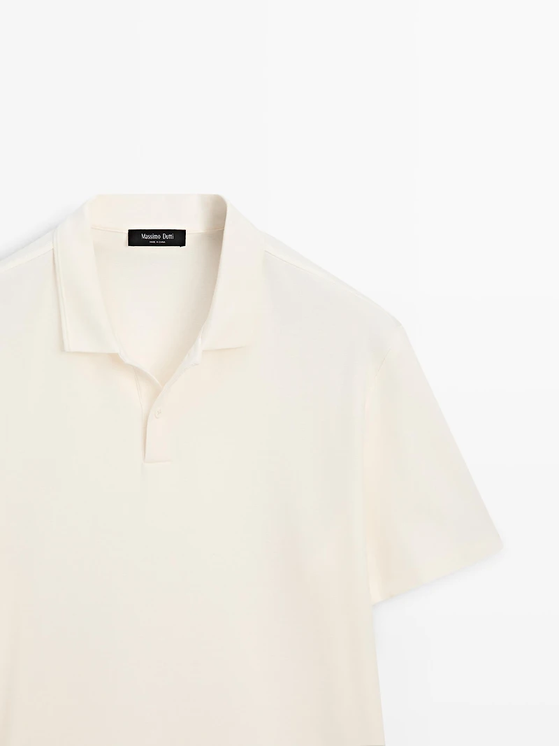 100% cotton textured knit polo shirt
