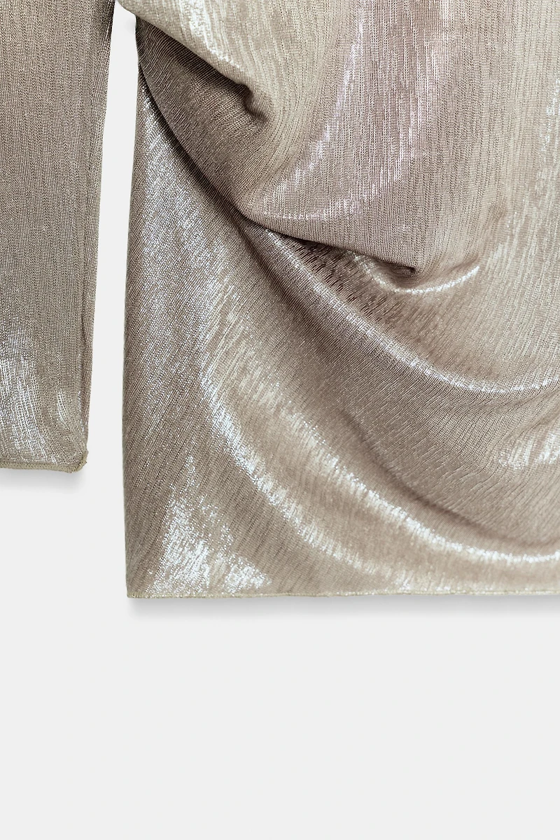 METALLIC EFFECT CUT-OUT BODYSUIT