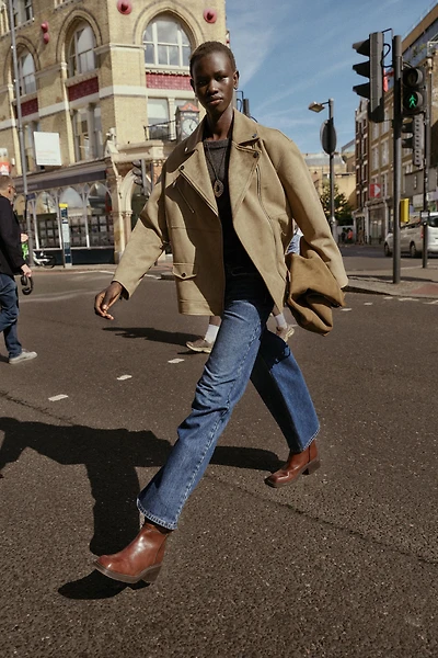 FAUX SUEDE BIKER JACKET