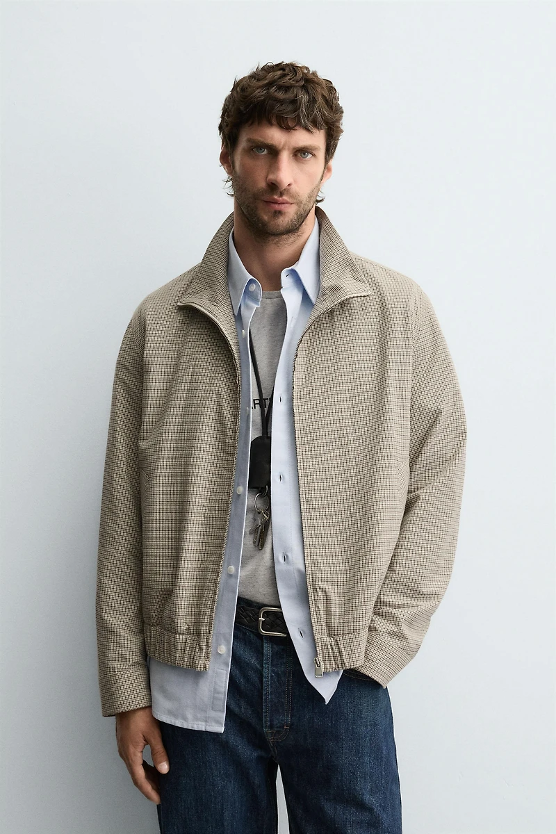 TEXTURED PLAID JACKET