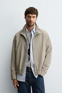 TEXTURED PLAID JACKET