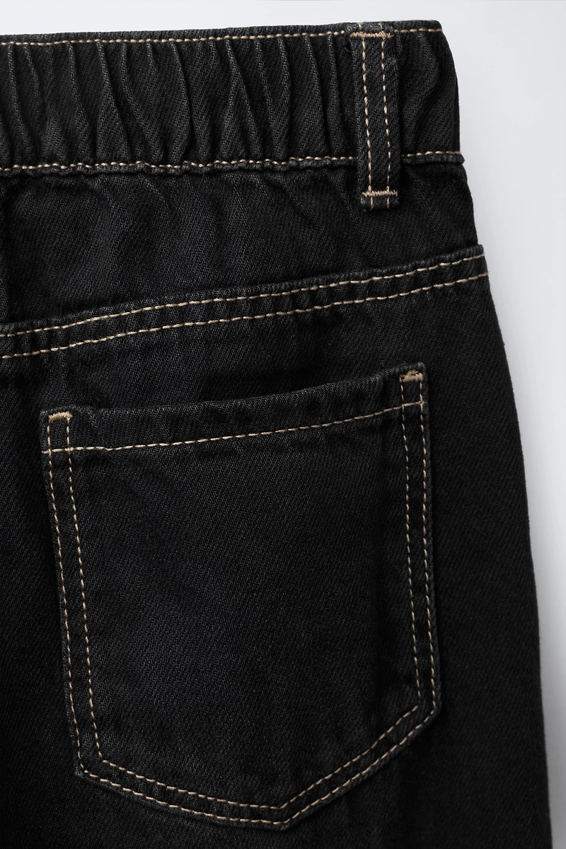 RUFFLED HEM CULOTTE JEANS