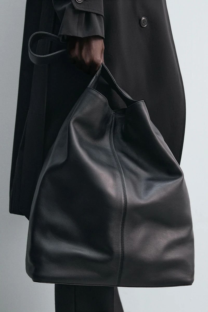 LEATHER SHOPPER BAG