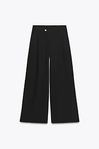 CROSS WAIST WIDE LEG PANTS