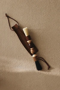 ACACIA WOOD DUSTPAN AND BRUSH SET (SET OF 2)