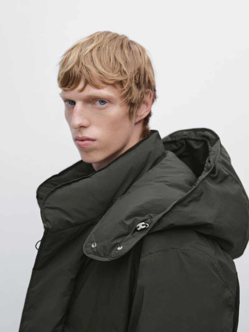 Short puffer parka a feather and down blend