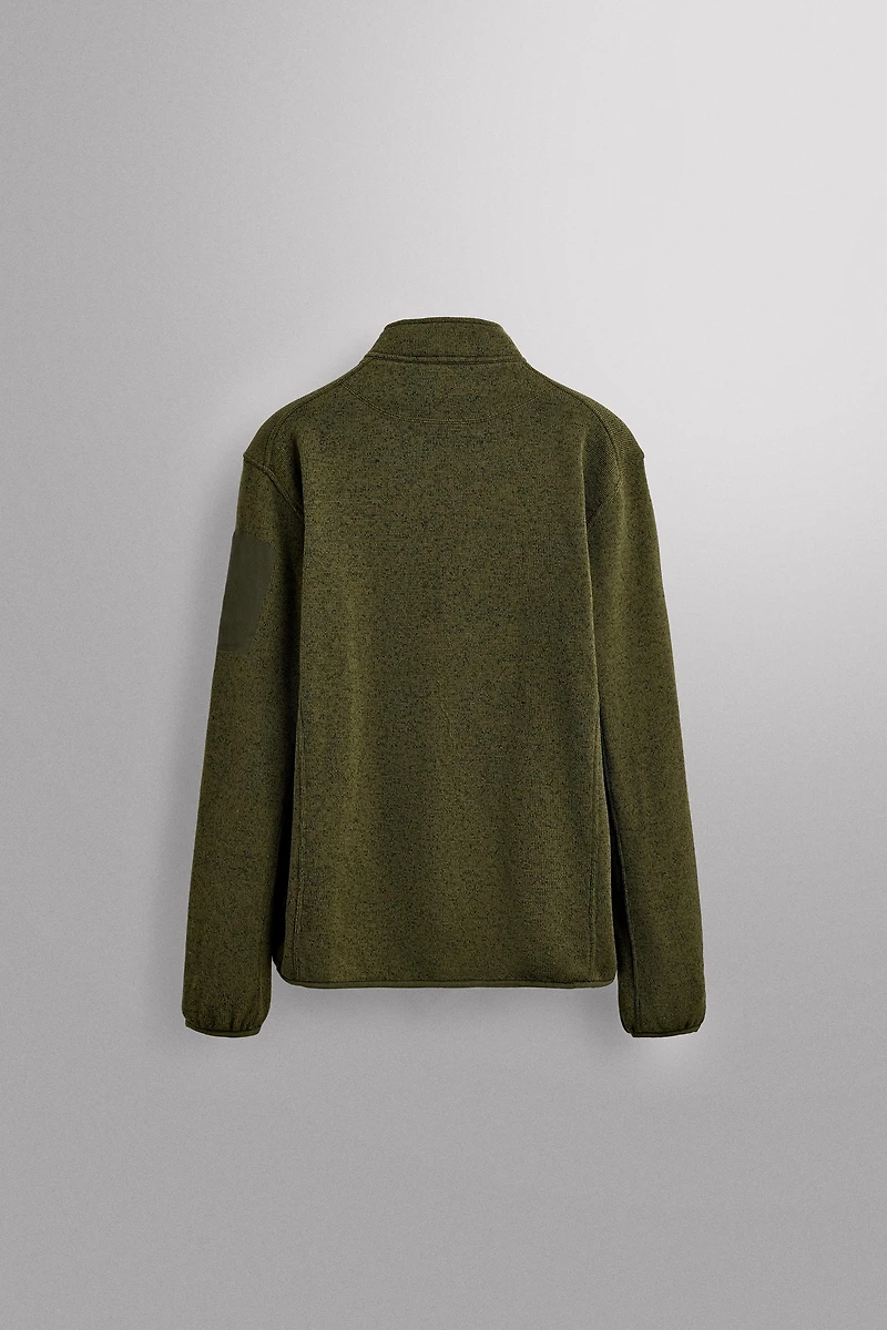 VESTE EN MAILLE BIMATIÈRE AVEC POLAIRE