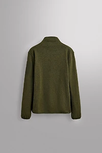 VESTE EN MAILLE BIMATIÈRE AVEC POLAIRE