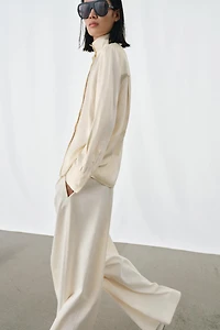 ZW COLLECTION FLOWY SATIN EFFECT SHIRT