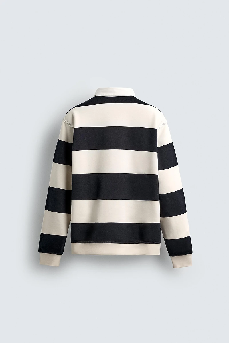 CONTRAST COLLAR POLO SWEATSHIRT
