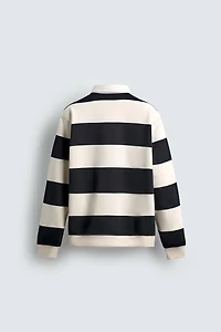 CONTRAST COLLAR POLO SWEATSHIRT