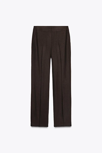 STRAIGHT LEG LINEN PANTS