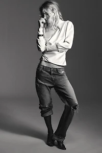 SATIN EFFECT SHIRT WITH TIED BACK