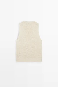 STUDIO Silk-Blend Knit Halter Top