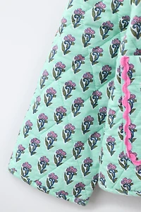 VESTE MATELASSÉE FLEURS ET NŒUDS