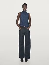 Turtleneck knit vest