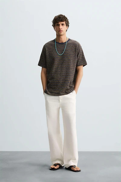 JACQUARD STRIPED T-SHIRT