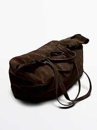 leather and split maxi shopper bag