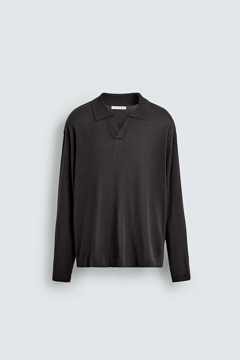 TEXTURED KNIT POLO SHIRT