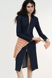 TRF DENIM ZIPPER DRESS