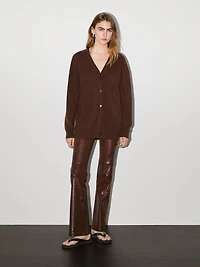 Cardigan oversize col en V 100 % cachemire