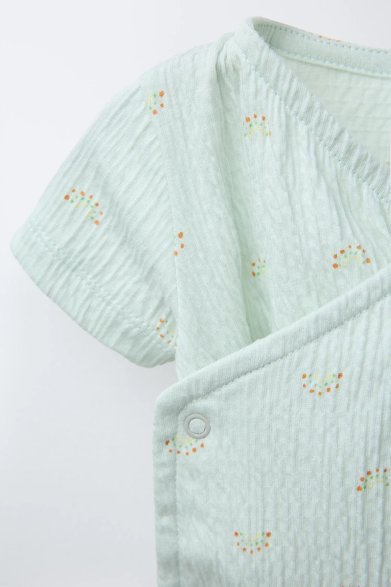 RAINBOW TEXTURED WRAP BODYSUIT