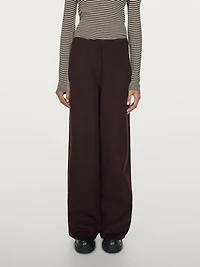 Wool blend straight-leg trousers