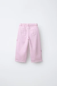 JEANS WIDE LEG FLEURS