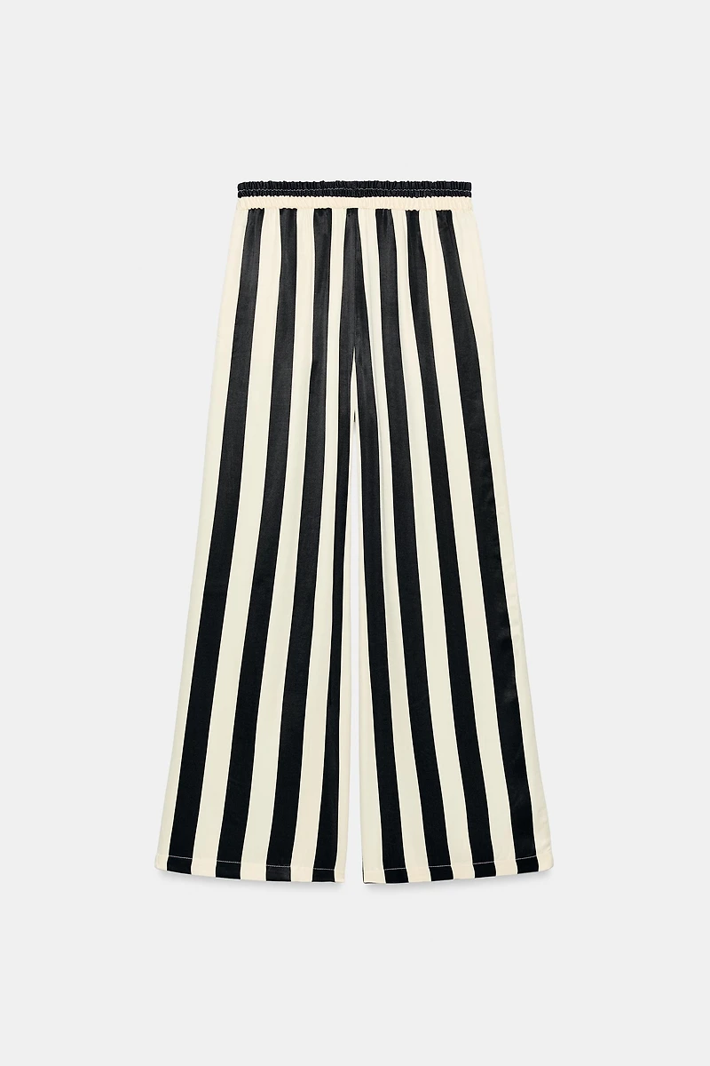 STRIPED WIDE LEG PANTS