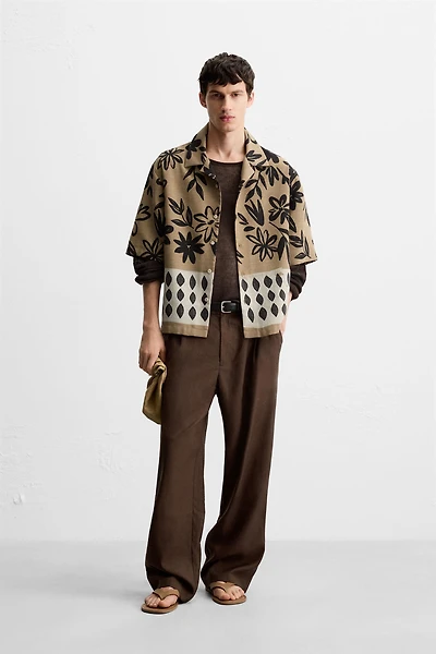 CONTRAST PRINT SHIRT
