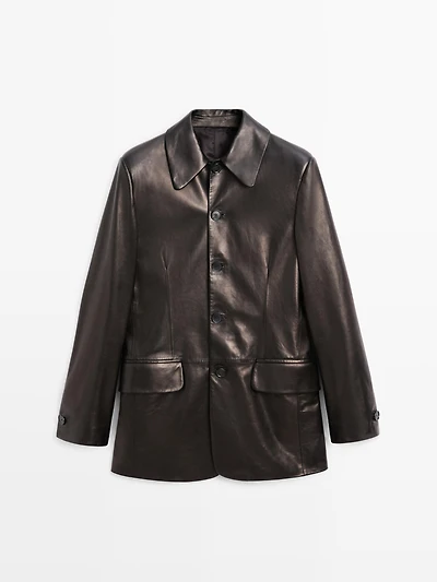 Nappa leather buttoned blazer - LIMITED