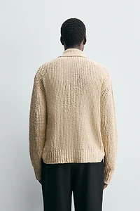 TEXTURED KNIT CARDIGAN