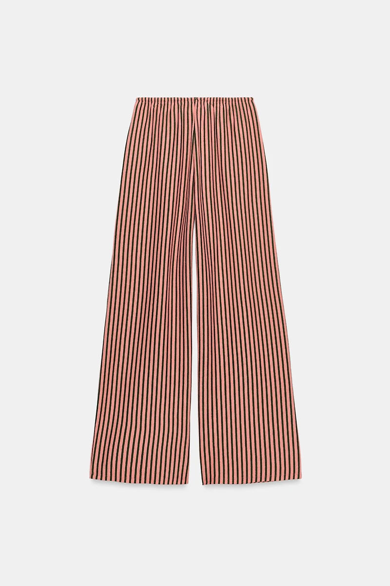 STRIPED LINEN BLEND PANTS