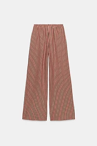 STRIPED LINEN BLEND PANTS