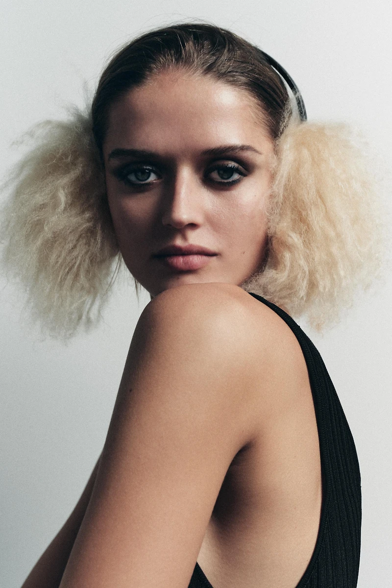 100% LEATHER FUR EARMUFFS