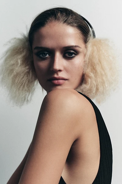 100% LEATHER FUR EARMUFFS