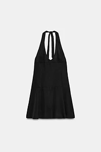 FLUID HALTER MINI DRESS