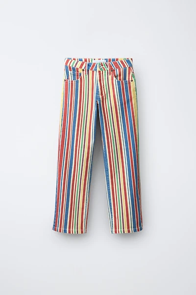 STRIPED STRAIGHT LEG JEANS