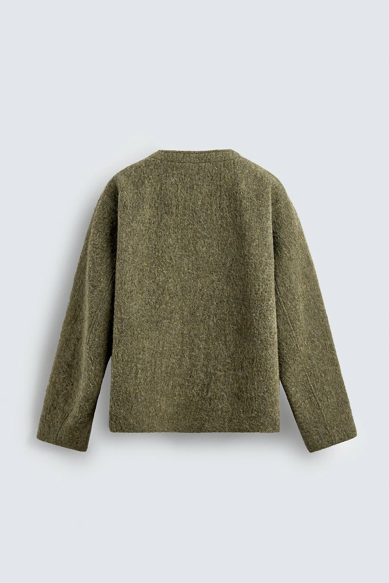 RELAXED FIT TEXTURED CARDIGAN