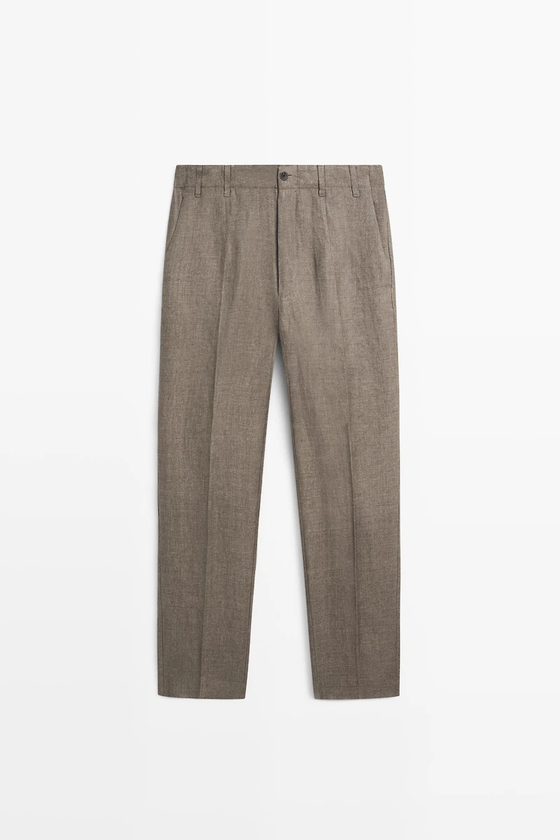 Faded total look 100% linen pants
