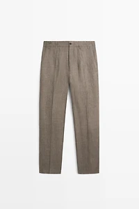 Faded total look 100% linen pants