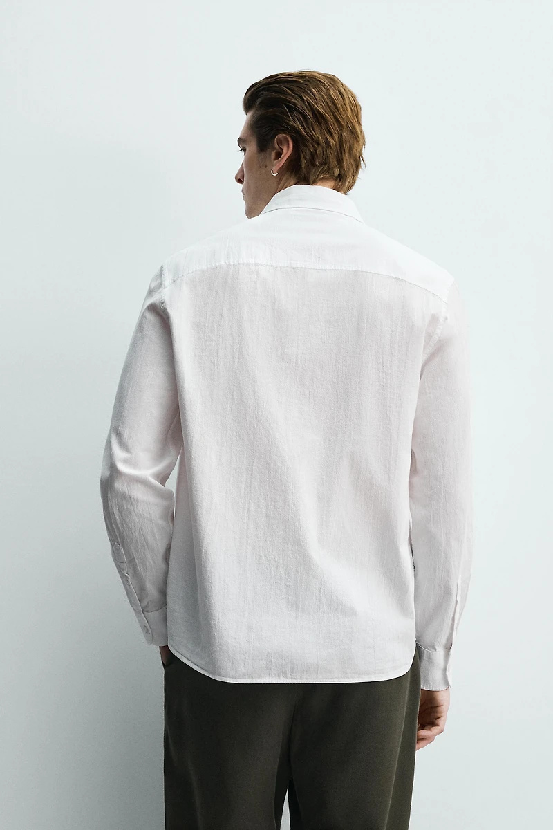 REGULAR FIT WRINKLE EFFECT SHIRT