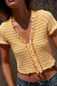 TOP VESTE JACQUARD