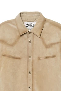 REGULAR FIT SUEDE LEATHER OVERSHIRT