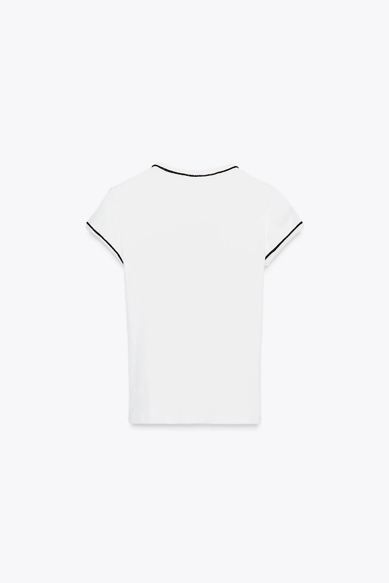 T-SHIRT LISERÉS FIL MÉTALLISÉ