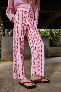 PANTS WITH OPENWORK EMBROIDERY