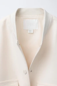 SHOULDER PAD CROPPED BOMBER JACKET