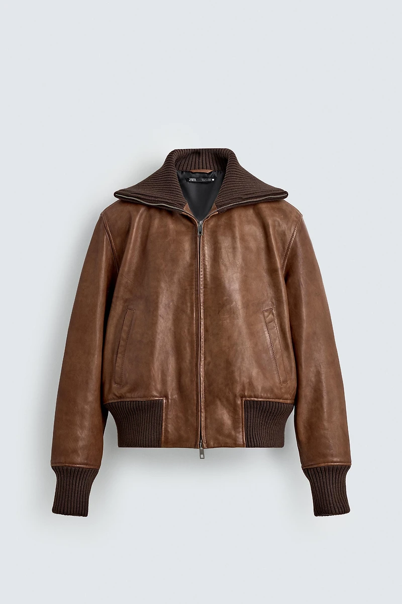 REGULAR FIT LEATHER JACKET