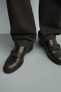LEATHER DOUBLE BUCKLE SHOES